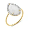 Morganne Bello Bague-BAGUE ALMA NACRE BLANCHE ET DIAMANTS OR JAUNE