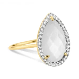 Morganne Bello Bague-BAGUE ALMA NACRE BLANCHE ET DIAMANTS OR JAUNE