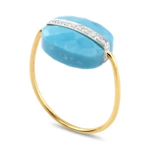 Morganne Bello Bague-BAGUE AURORE TURQUOISE ET DIAMANTS OR JAUNE