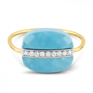 Morganne Bello Bague-BAGUE AURORE TURQUOISE ET DIAMANTS OR JAUNE
