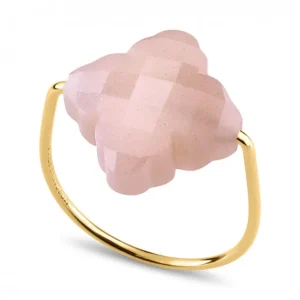 Morganne Bello Bague-BAGUE BAROQUE OR JAUNE PIERRE DE LUNE PECHE