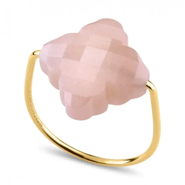 Morganne Bello Bague-BAGUE BAROQUE OR JAUNE PIERRE DE LUNE PECHE