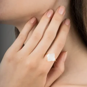 Morganne Bello Bague-BAGUE BAROQUE OR JAUNE PIERRE DE LUNE