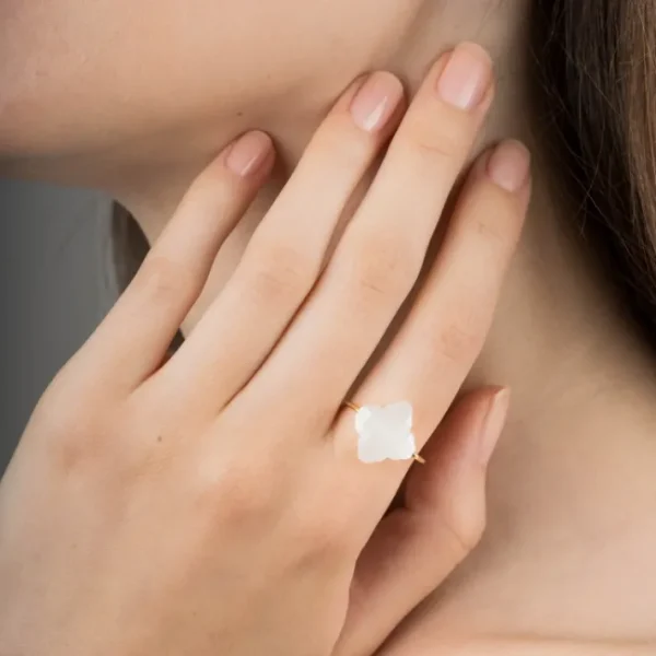 Morganne Bello Bague-BAGUE BAROQUE OR JAUNE PIERRE DE LUNE