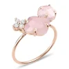 Morganne Bello Bague-BAGUE BOUQUET OPALE ET QUARTZ ROSE + DIAMANTS OR ROSE