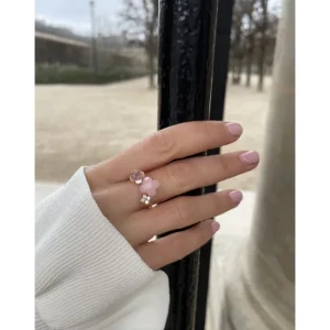 Morganne Bello Bague-BAGUE BOUQUET OPALE ET QUARTZ ROSE + DIAMANTS OR ROSE