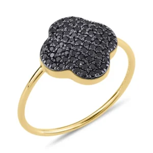 Morganne Bello Bague-BAGUE CHANCE DIAMANTS NOIRS SERTIS OR JAUNE