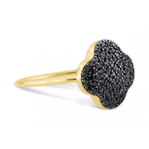 Morganne Bello Bague-BAGUE CHANCE DIAMANTS NOIRS SERTIS OR JAUNE