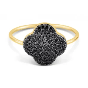 Morganne Bello Bague-BAGUE CHANCE DIAMANTS NOIRS SERTIS OR JAUNE