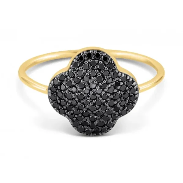 Morganne Bello Bague-BAGUE CHANCE DIAMANTS NOIRS SERTIS OR JAUNE