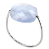 Morganne Bello Bague-BAGUE OR BLANC COUSSIN AGATE BLEUE DENTELLE