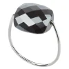 Morganne Bello Bague-BAGUE OR BLANC COUSSIN HEMATITE