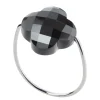 Morganne Bello Bague-BAGUE OR BLANC TREFLE HEMATITE