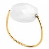 Morganne Bello Bague-BAGUE OR JAUNE COUSSIN AGATE BLANCHE