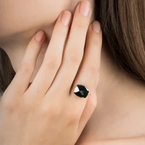 Morganne Bello Bague-BAGUE OR JAUNE COUSSIN HEMATITE