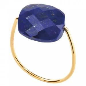Morganne Bello Bague-BAGUE OR JAUNE COUSSIN LAPIS LAZULI