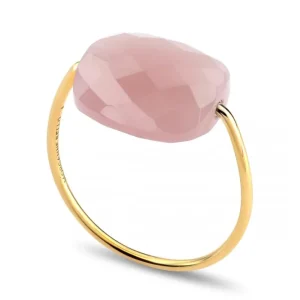 Morganne Bello Bague-BAGUE OR JAUNE COUSSIN QUARTZ GUAVA