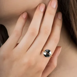 Morganne Bello Bague-BAGUE OR JAUNE HEMATITE