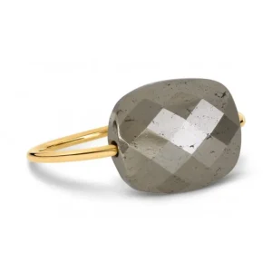 Morganne Bello Bague-BAGUE OR JAUNE PYRITE COUSSIN