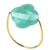 Morganne Bello Bague-BAGUE OR JAUNE TREFLE AMAZONITE