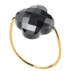 Morganne Bello Bague-BAGUE OR JAUNE TREFLE HÉMATITE