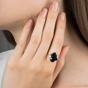 Morganne Bello Bague-BAGUE OR JAUNE TREFLE HÉMATITE