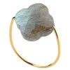 Morganne Bello Bague-BAGUE OR JAUNE TREFLE LABRADORITE