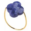 Morganne Bello Bague-BAGUE OR JAUNE TREFLE LAPIS LAZULI