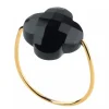 Morganne Bello Bague-BAGUE OR JAUNE TREFLE ONYX