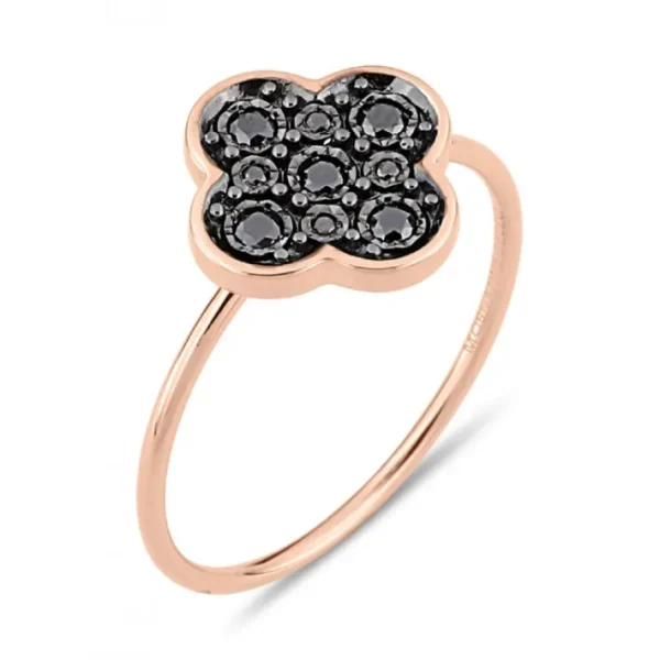 Morganne Bello Bague-BAGUE SERTI DIAMANTS NOIRS OR ROSE