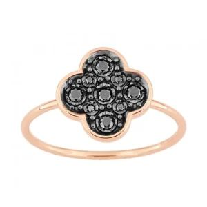 Morganne Bello Bague-BAGUE SERTI DIAMANTS NOIRS OR ROSE