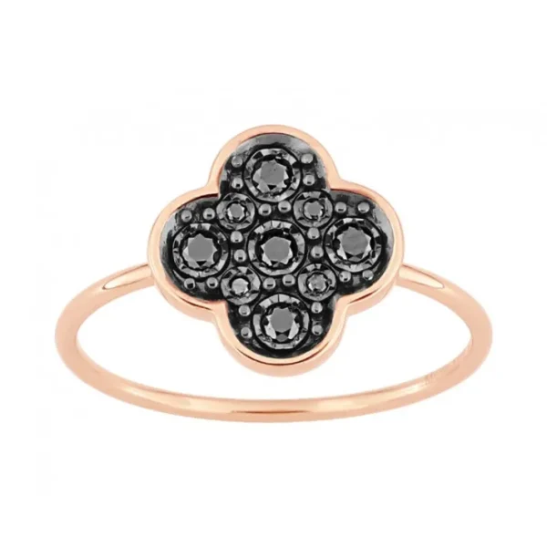 Morganne Bello Bague-BAGUE SERTI DIAMANTS NOIRS OR ROSE