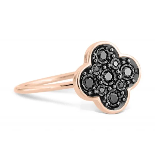 Morganne Bello Bague-BAGUE SERTI DIAMANTS NOIRS OR ROSE
