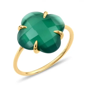 Morganne Bello Bague-BAGUE VICTORIA AGATE VERTE OR JAUNE