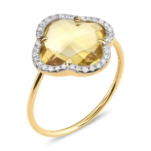 Morganne Bello Bague-BAGUE VICTORIA DIAMANTS CITRINE + DIAMANTS OR JAUNE