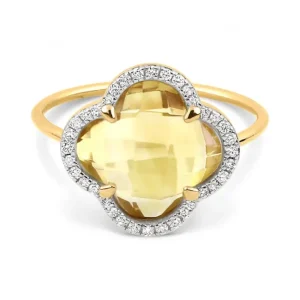 Morganne Bello Bague-BAGUE VICTORIA DIAMANTS CITRINE + DIAMANTS OR JAUNE
