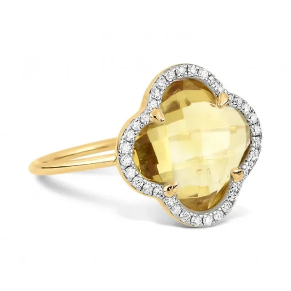 Morganne Bello Bague-BAGUE VICTORIA DIAMANTS CITRINE + DIAMANTS OR JAUNE
