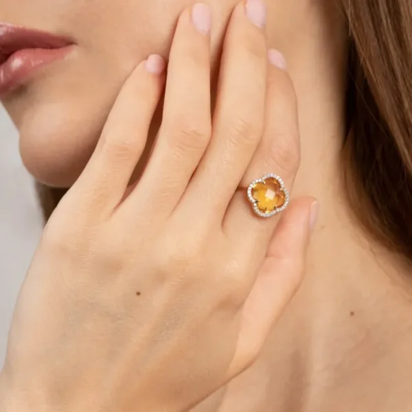 Morganne Bello Bague-BAGUE VICTORIA DIAMANTS CITRINE + DIAMANTS OR JAUNE