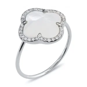 Morganne Bello Bague-BAGUE VICTORIA DIAMANTS NACRE BLANCHE + DIAMANTS OR BLANC