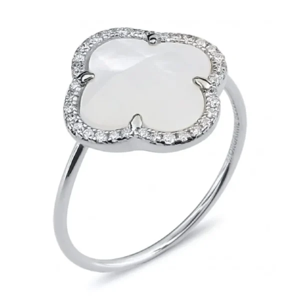 Morganne Bello Bague-BAGUE VICTORIA DIAMANTS NACRE BLANCHE + DIAMANTS OR BLANC