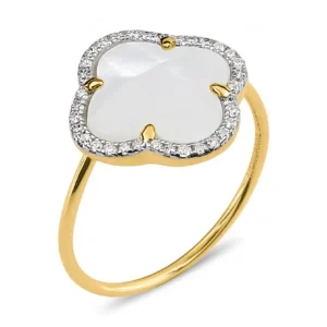 Morganne Bello Bague-BAGUE VICTORIA DIAMANTS NACRE BLANCHE + DIAMANTS OR JAUNE