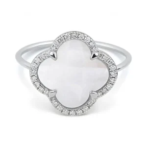 Morganne Bello Bague-BAGUE VICTORIA DIAMANTS NACRE BLANCHE + DIAMANTS OR BLANC