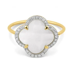 Morganne Bello Bague-BAGUE VICTORIA DIAMANTS NACRE BLANCHE + DIAMANTS OR JAUNE