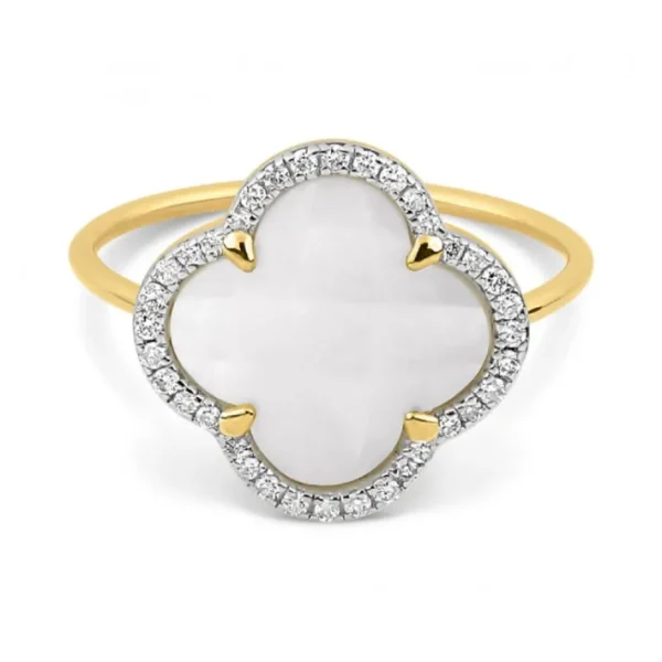 Morganne Bello Bague-BAGUE VICTORIA DIAMANTS NACRE BLANCHE + DIAMANTS OR JAUNE