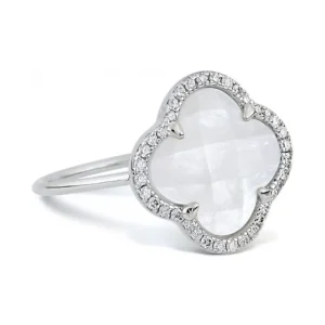 Morganne Bello Bague-BAGUE VICTORIA DIAMANTS NACRE BLANCHE + DIAMANTS OR BLANC