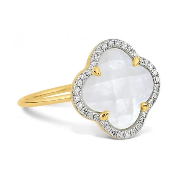 Morganne Bello Bague-BAGUE VICTORIA DIAMANTS NACRE BLANCHE + DIAMANTS OR JAUNE