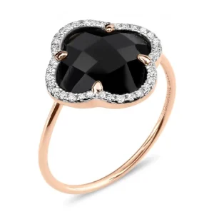 Morganne Bello Bague-BAGUE VICTORIA DIAMANTS ONYX + DIAMANTS OR ROSE