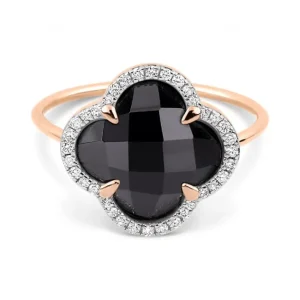 Morganne Bello Bague-BAGUE VICTORIA DIAMANTS ONYX + DIAMANTS OR ROSE