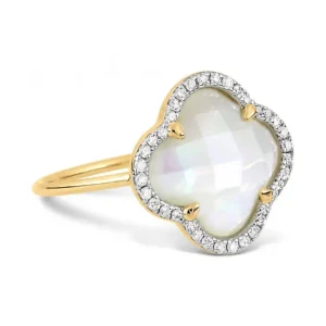 Morganne Bello Bague-BAGUE VICTORIA DIAMANTS OPALE ETHIOPIENNE + DIAMANTS OR JAUNE