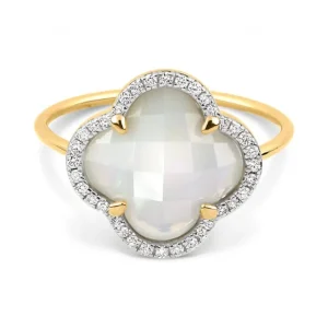 Morganne Bello Bague-BAGUE VICTORIA DIAMANTS OPALE ETHIOPIENNE + DIAMANTS OR JAUNE